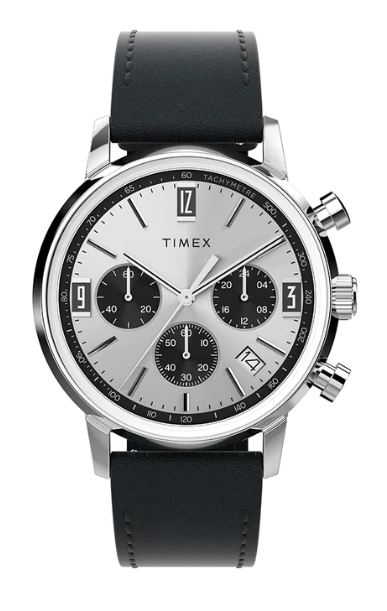 腕表之美：Timex Marlin石英计时码表40mm天然皮带 TW2W10300