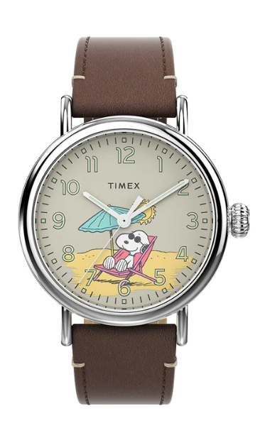 Timex标准X花生3指40毫米皮带手表TW2V61200 —— 融合经典与童趣